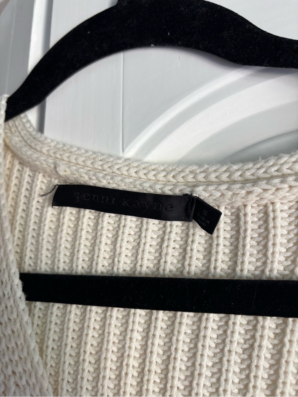 Re/Done Cream V-Neck Ribbed Sweater - Picture 3 of 4